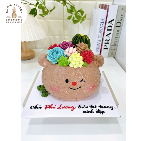 Bánh kem tạo hình tặng bạn thích sen đá dễ thương