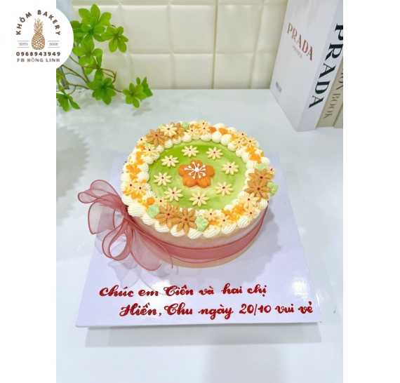 Mẫu bánh bông lan trứng muối tặng 20/10 tặng cô