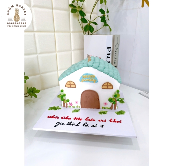 Bánh kem tạo hình ngôi nhà hạnh phúc