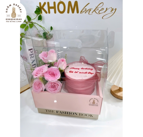 Sét bánh và hoa tặng sinh nhật vợ
