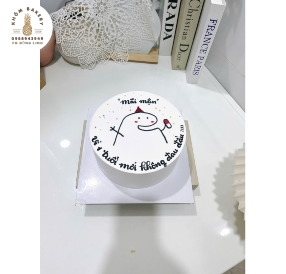 Bánh Kem Hàn Quốc mini tone trắng vẻ hình chibi