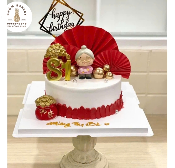 Bánh kem mừng thọ cho bà 