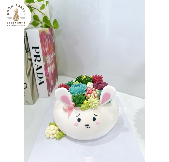 Bánh kem tạo hình tặng bạn thích sen đá