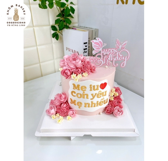 Bánh kem dành tặng mẹ tone hồng