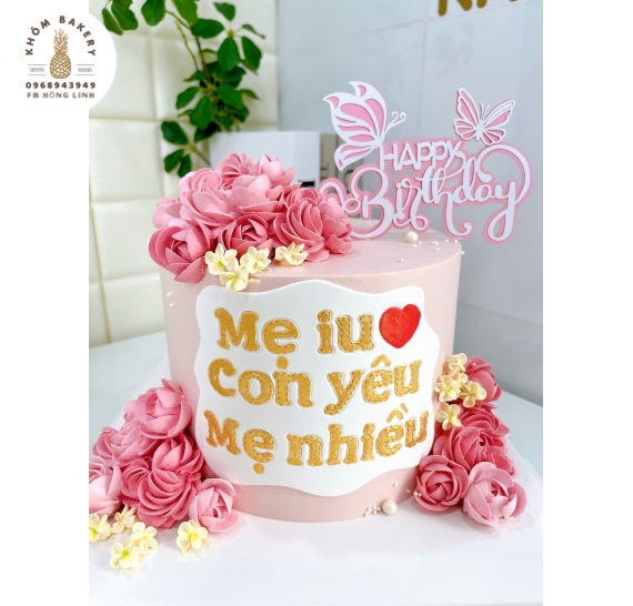 Bánh kem dành tặng mẹ tone hồng