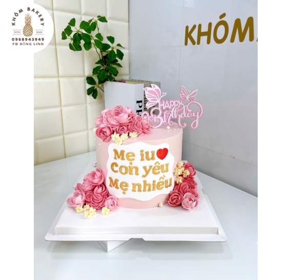 Bánh kem dành tặng mẹ tone hồng