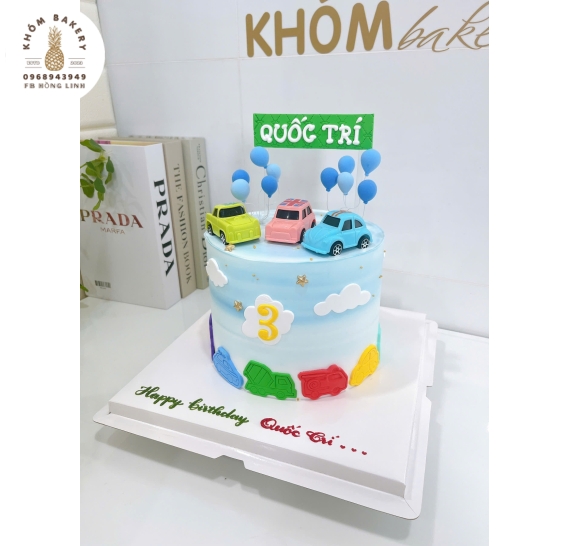 Bánh sinh nhật dành cho bé trai ,thích mê ô tô lên 4 tuổi