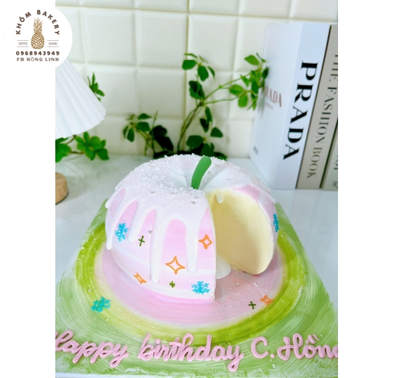 Bánh Kem tạo hình quả táo xinh dành cho nữ 