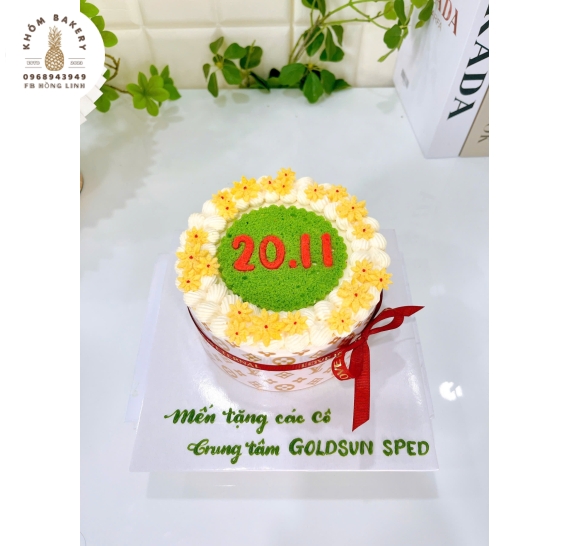 Mẫu bánh bông lan trứng muối tặng 20/11 