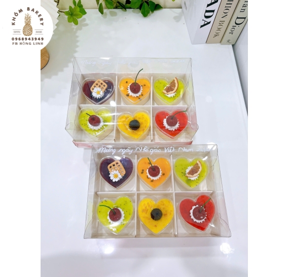 Set Pannacotta 6 cup trang trí đơn giản