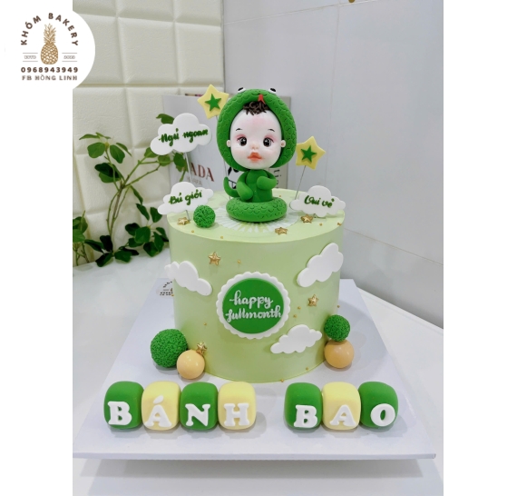 Bánh Kem thôi nôi đầy tháng dành cho bé trai tuổi rắn