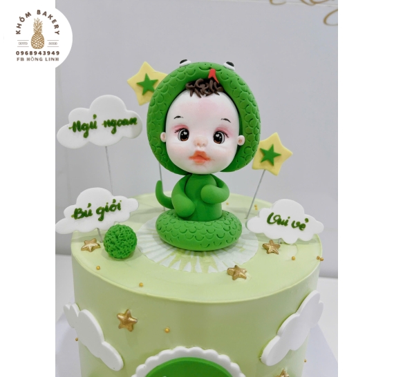 Bánh Kem thôi nôi đầy tháng dành cho bé trai tuổi rắn