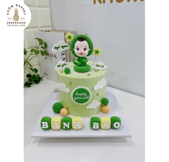 Bánh Kem thôi nôi đầy tháng dành cho bé trai tuổi rắn