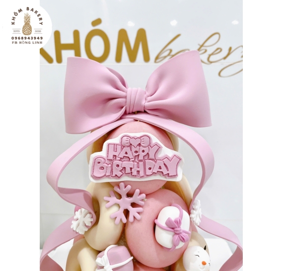 Tháp Bánh donut tone hồng dành cho bé gái