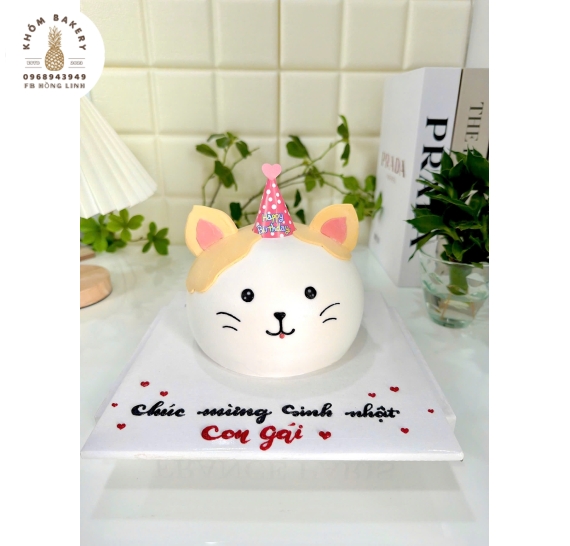 Bánh kem bé mèo xinh dành cho bé gái
