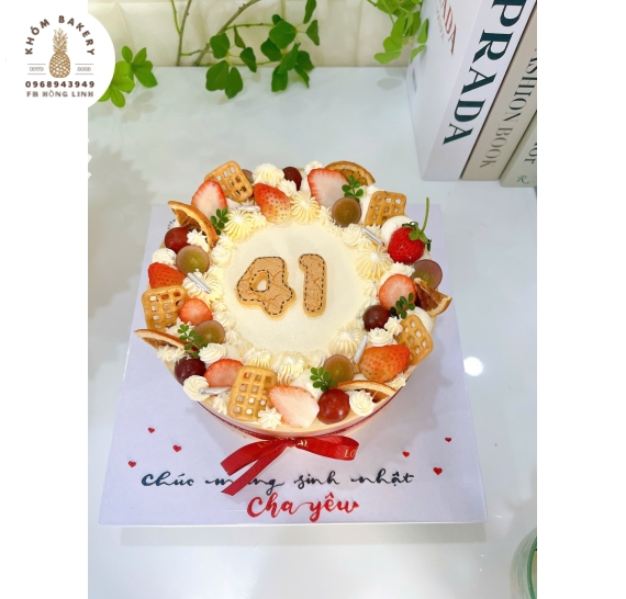 Bông lan trứng muối trang trí trái cây