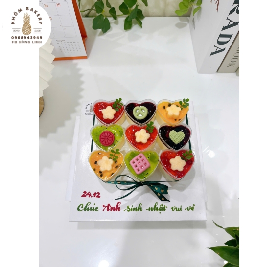 Sét bánh 9 cúp panna cotta đơn giản đầy đủ vị