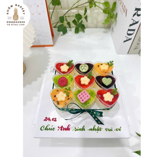 Sét bánh 9 cúp panna cotta đơn giản đầy đủ vị