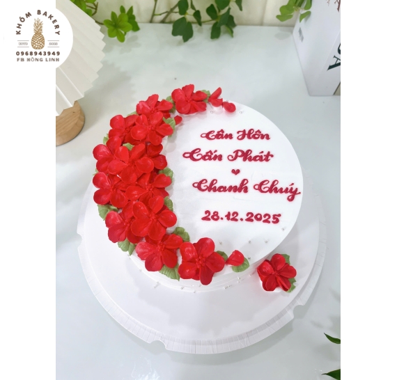 Bánh kem cưới hỏi làm theo yêu cầu