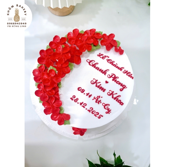 Bánh kem cưới hỏi làm theo yêu cầu