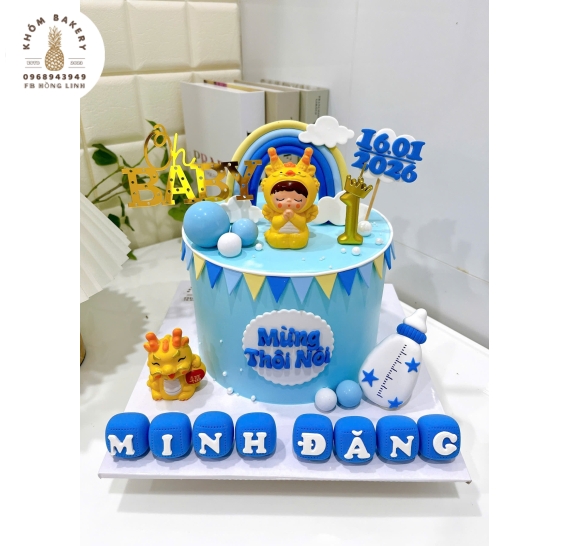 Bánh kem thôi nôi dành cho bé trai tại Khóm Bakery