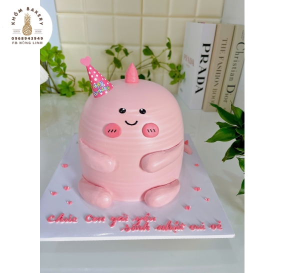 Bánh kem bé gấu hồng xinh sắn 