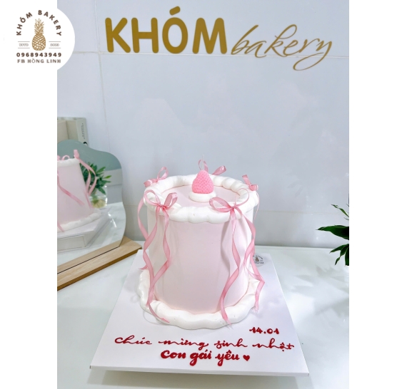 Bánh Kem hàn quốc trang trí nơ xinh