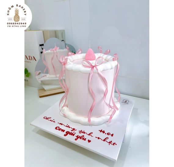 Bánh Kem hàn quốc trang trí nơ xinh