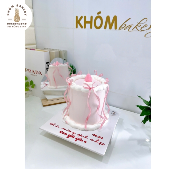 Bánh Kem hàn quốc trang trí nơ xinh