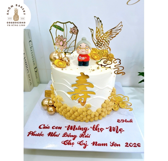 Bánh kem mừng thọ tặng mẹ tại Long An