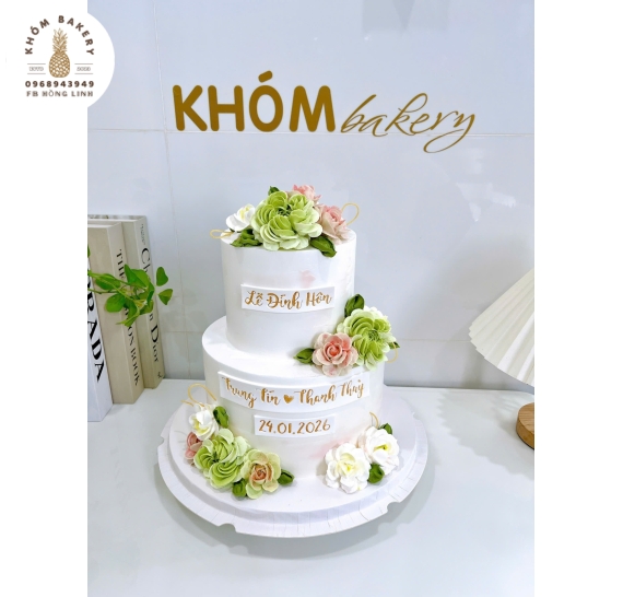 Bánh kem cưới 2 tầng mẫu mới 2026 tại Long An