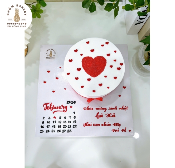 Bánh kem tặng vợ yêu tone đỏ