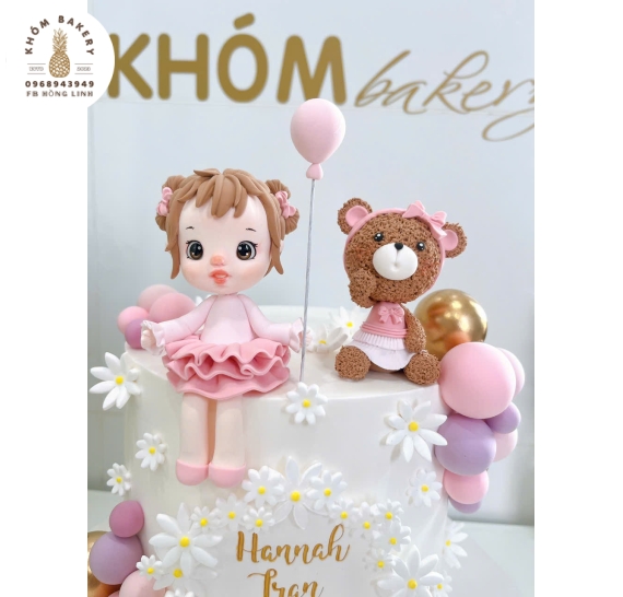 Bánh kem thôi nôi dành cho bé gái mẫu bánh cao cấp 