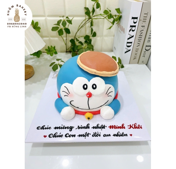 Bánh đô rê mon tạo hình dành cho bé trai 