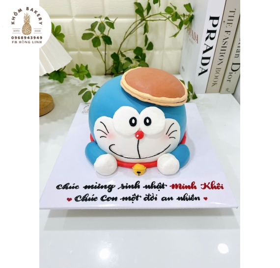 Bánh đô rê mon tạo hình dành cho bé trai 