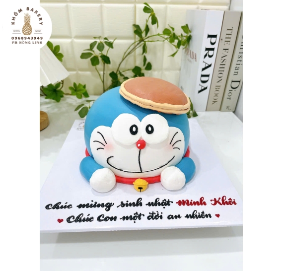 Bánh đô rê mon tạo hình dành cho bé trai 