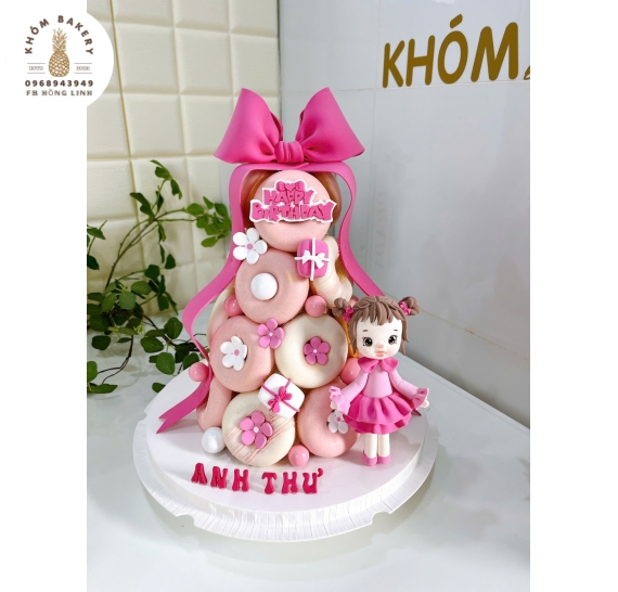 Bánh donut  dành cho bé gái tone hồng hot 2026