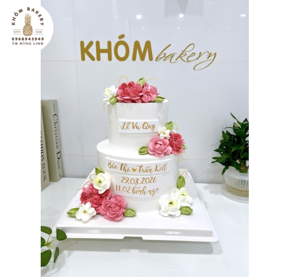 Mẫu bánh kem cưới đẹp 2026 tại Long An