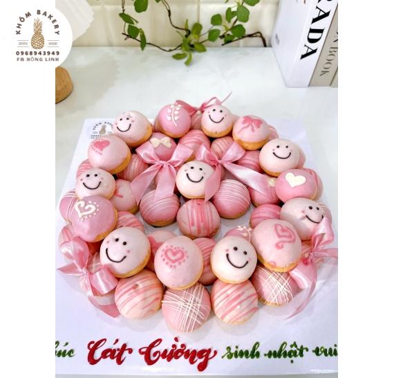 Sét bánh su dai tone hồng tặng sinh nhật bé gái 