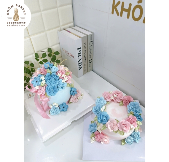 Bánh kem tạo hình hoa mẫu đẹp 2026 hot tại Khóm Tone xanh 