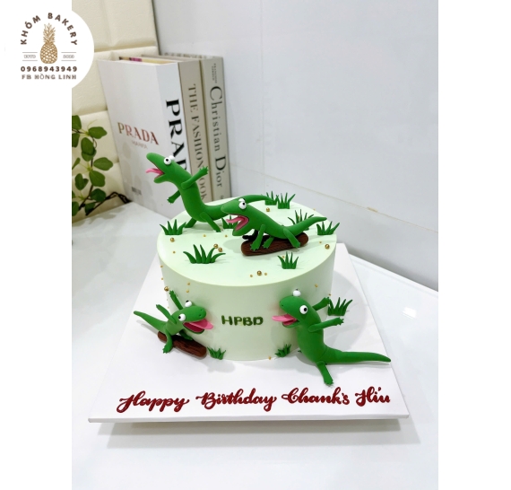 Bánh kem nhây bựa xu hướng tik tok tạo hình con thằn lằn