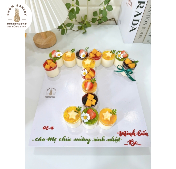 Sét bánh Pannacotta xếp chữ T làm theo yêu cầu 