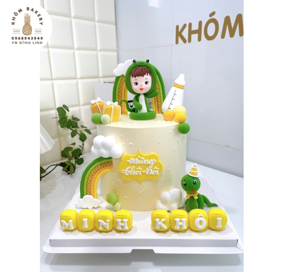 Bánh kem thôi nôi dành cho bé trai tuổi tỵ siêu hot 