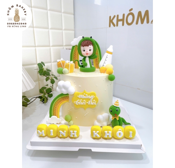 Bánh kem thôi nôi dành cho bé trai tuổi tỵ siêu hot 