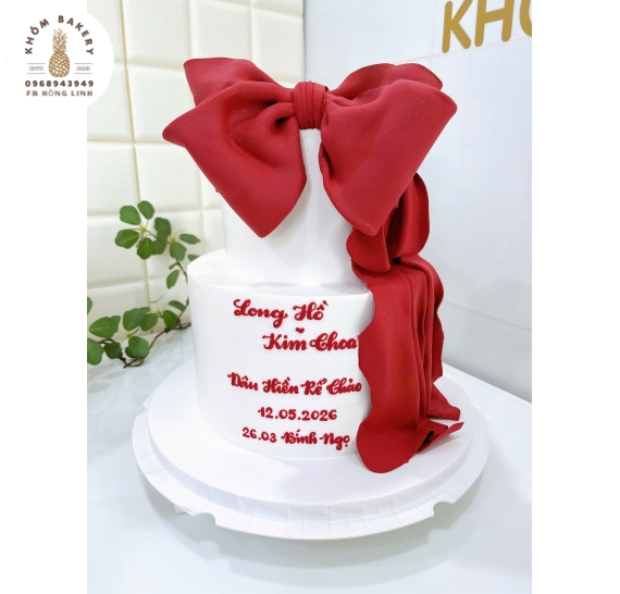 Mẫu bánh kem cưới đẹp tone hàn quốc 