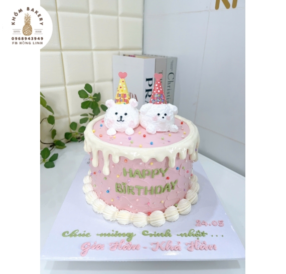 Bánh Kem style hàn quốc kèm gấu xinh 