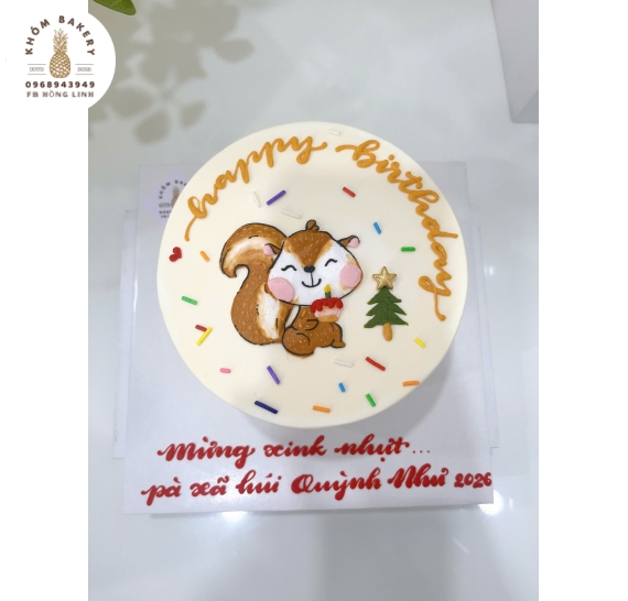 Bánh Kem style hàn quốc vẻ hình chibi chú sóc đẹp 